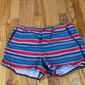 Vibrant Striped Swim Trunks for Men